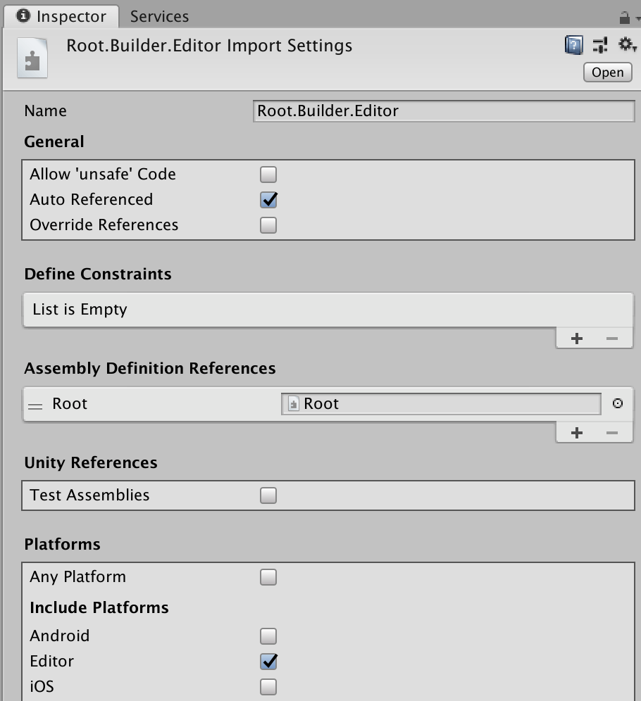 Editor Assembly Definition