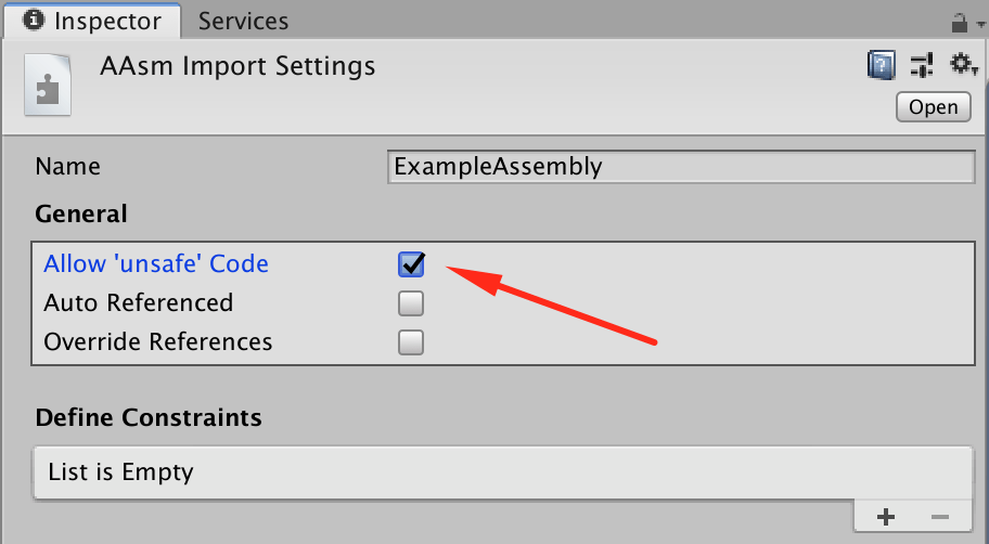 Unsafe Assembly Example