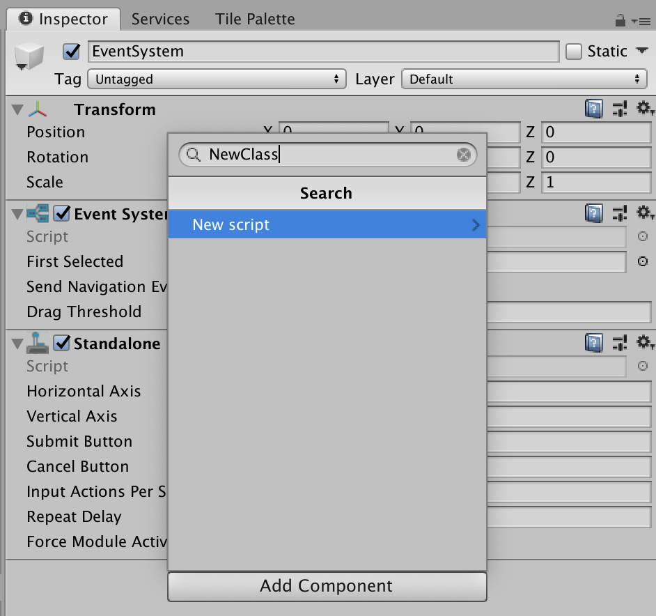 Unity Add Component Script